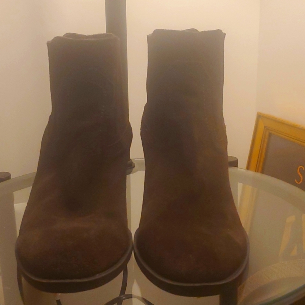 Western style suede booties